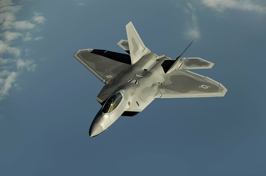 low, angle photography, fighter jet, fighter aircraft, aircraft, f 22 raptor, military, aviation, fight, fly