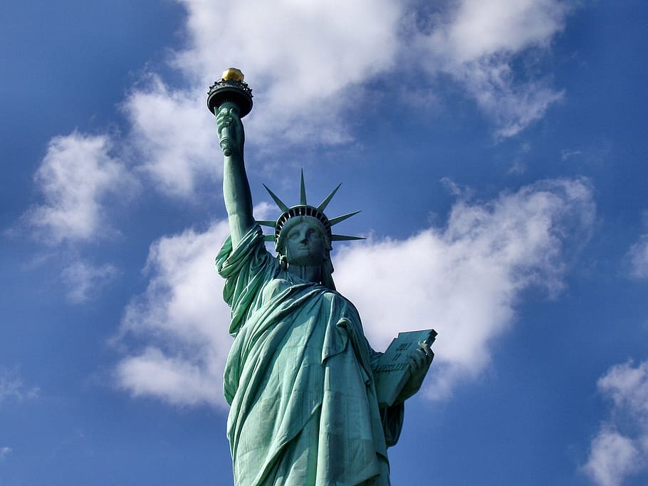 statue of liberty, landmark, close, new york, america, monument, dom, symbol, famous, history