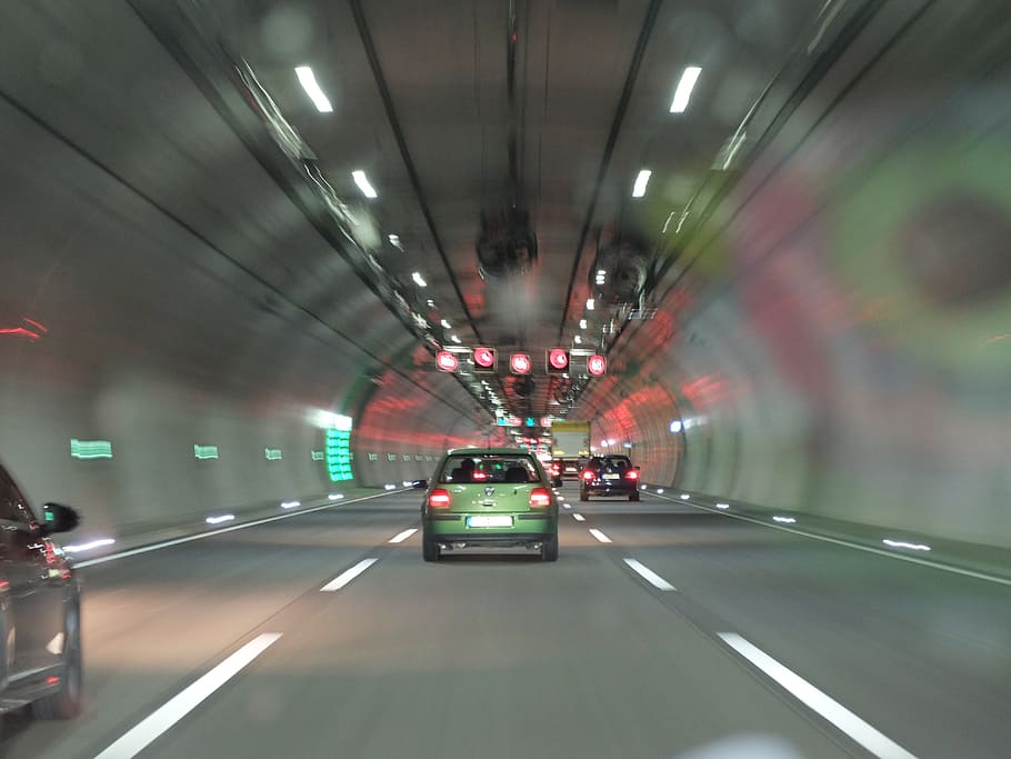 タイムラプス写真, 車両, 内部, トンネル, 自動, 高速道路, 道路, 速度, 車の運転, 交通