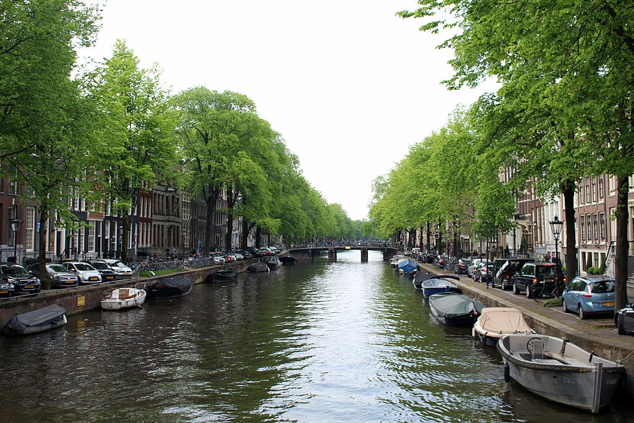 Amsterdam, canal, Países Bajos, Holanda, agua, ciudad, canales, bicicleta, barcos, arquitectura