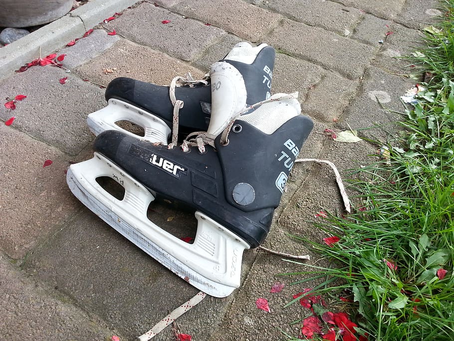skates, summer, children, winter, worn out, high angle view, day, plant, nature, outdoors