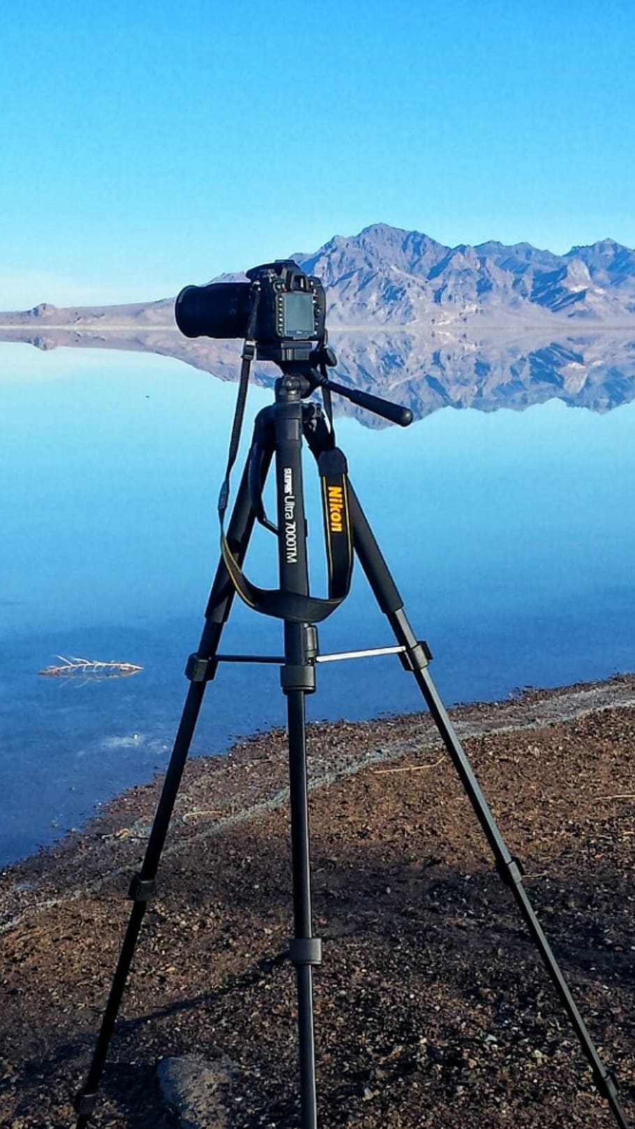 fotografía, tiro, cámara, Nikon, trípode, sesión de fotos, salinas de Bonneville, montaña, naturaleza, agua
