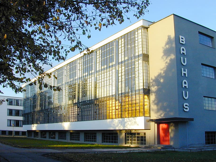 bangunan bauhaus, Bauhaus, Bangunan, Dessau, gropius, kaca depan, modern, eksterior bangunan, arsitektur, fasad