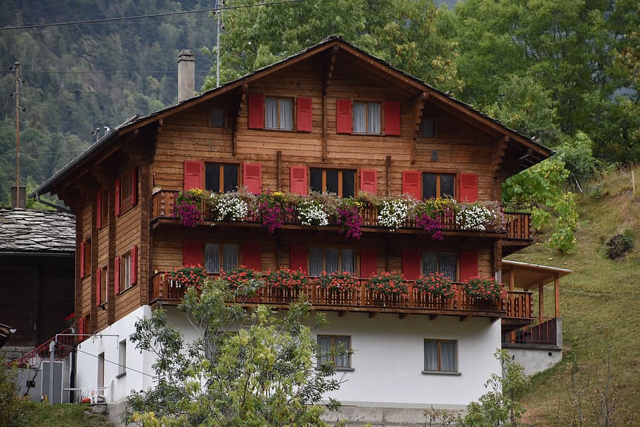 Switzerland, Chalet, Vacation, Smart, shops, alpine, hiking, nature, wood, brown