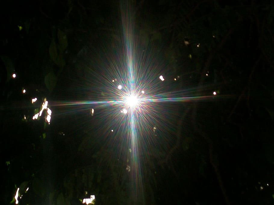 Luz, Branco, Cores, Reflexões, estrela, sol, iluminado, reflexo de lente, reflexão, ninguém