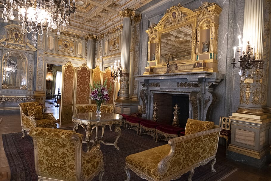the breakers, fireplace, mansion, luxury, fancy, gold, marble, rhode island, visit, tour