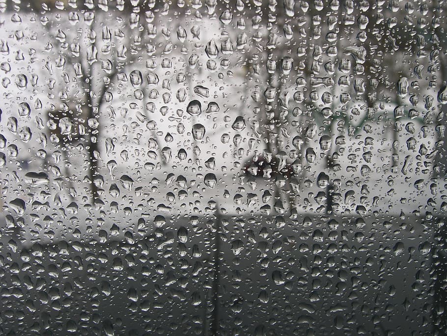 Water condensation on a clear window
