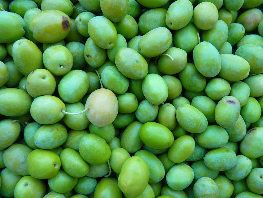 bunch, green, mangoes, Green Olives, Immature, Fruits, olives, mediterranean drupe, drupes, market