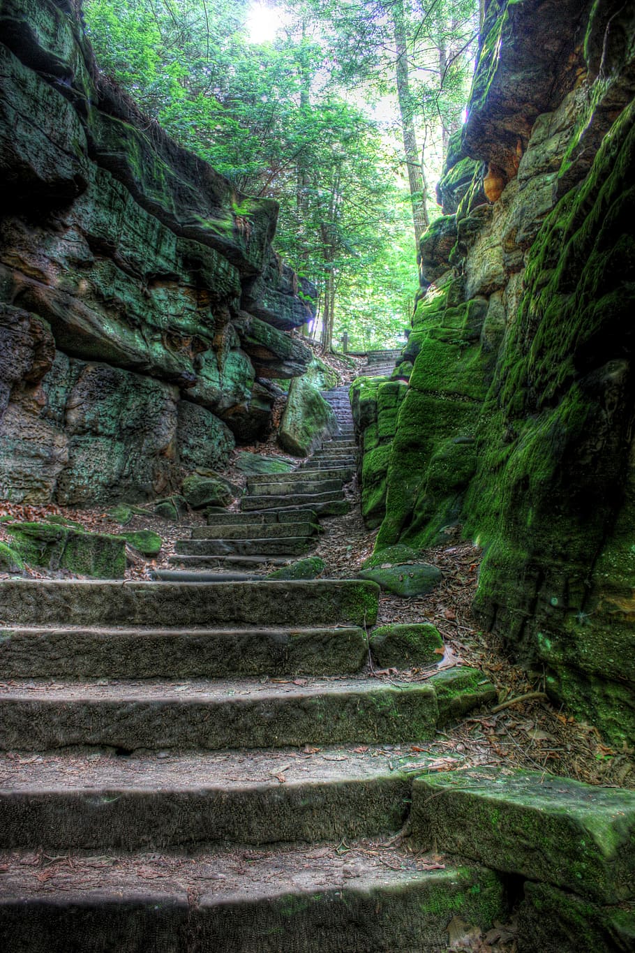 marrón, hormigón, escaleras, durante el día, naturaleza, escalera, natural, piedra, paisaje, camino