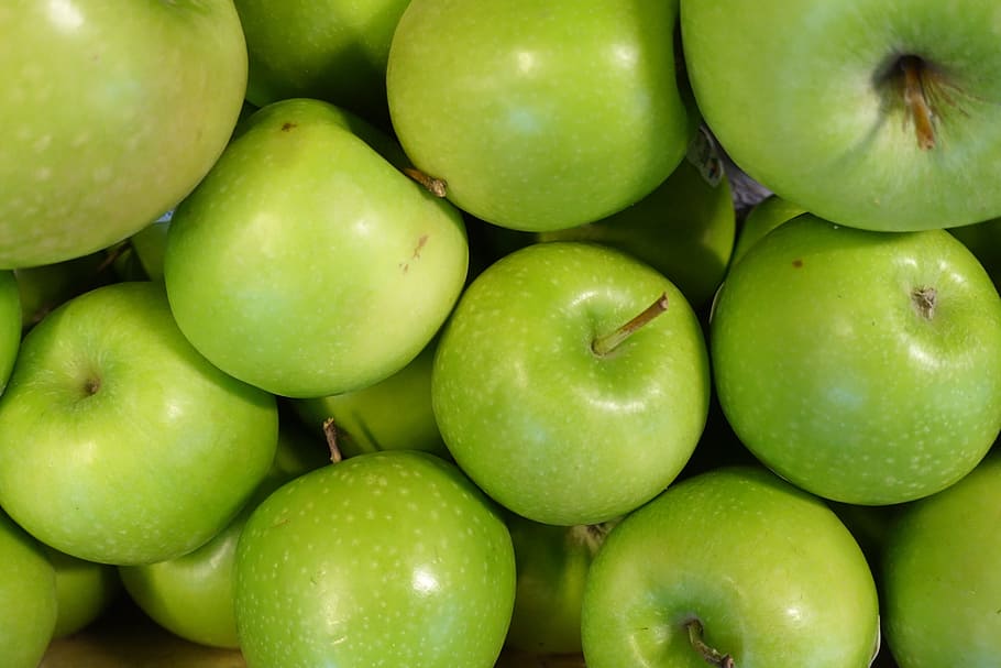 bundel, hijau, apel, apel hijau, granny smith, buah, makanan dan minuman, makan sehat, makanan, full frame