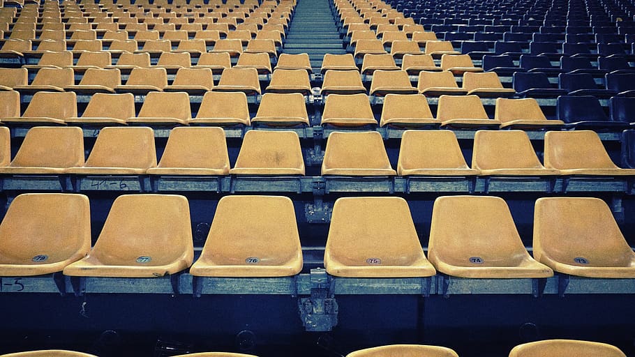 auditorium, bench, bleachers, chair, color, empty, row, seat, stadium, theater