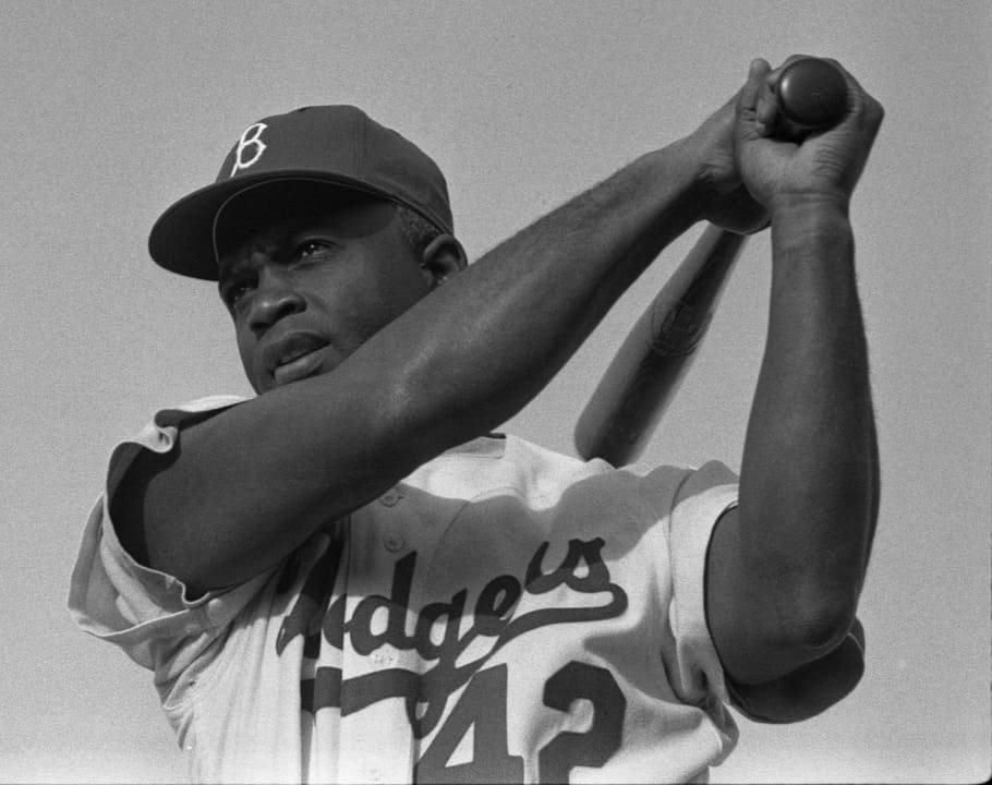 los, angeles, dodgers, player, grayscale, photography, jack roosevelt robinson, says jackie robinson, baseball player, american