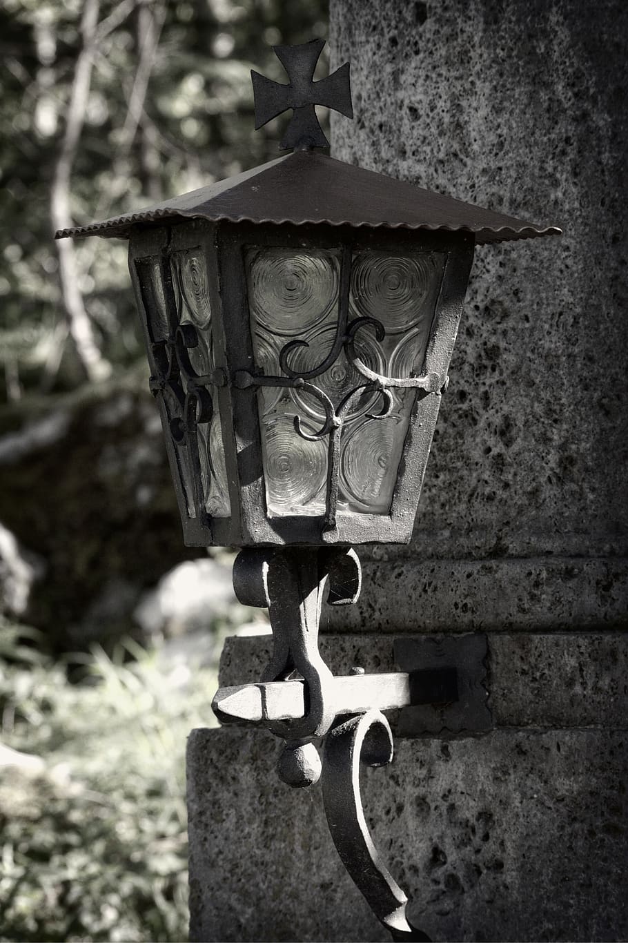 lamp, lighting, light, lantern, candlestick, outdoor, old, out of date, wrought iron, nostalgia