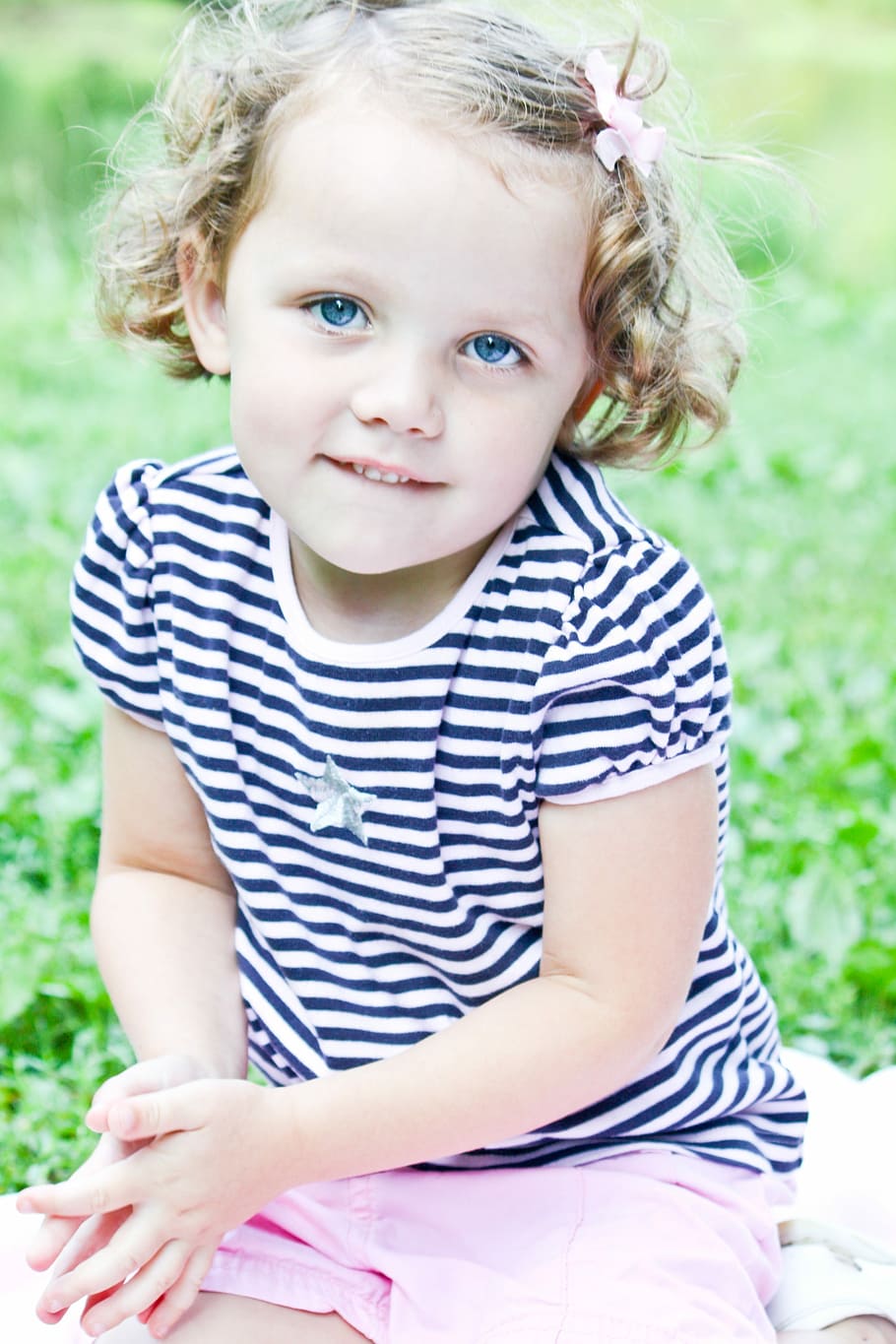 Little Girl, Blue, Blue Eyes, Child, little girl, girl, kid, cute, adorable, curly hair, caucasian