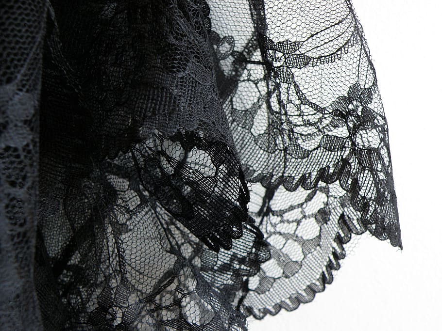 black mesh textile, lace, tulle, skirt, lem, black, textile, fashion, clothing, pattern
