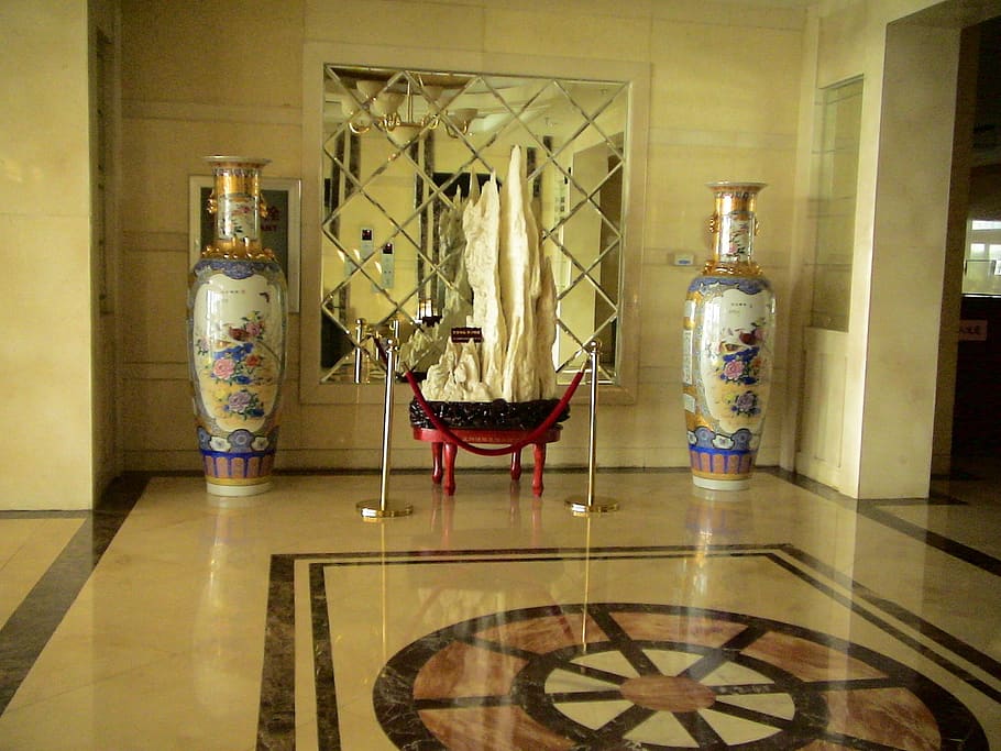 vas, seni, cina, penghubung, fengcheng, bukit phoenix, hotel internasional, kuno, karya seni, dalam ruangan
