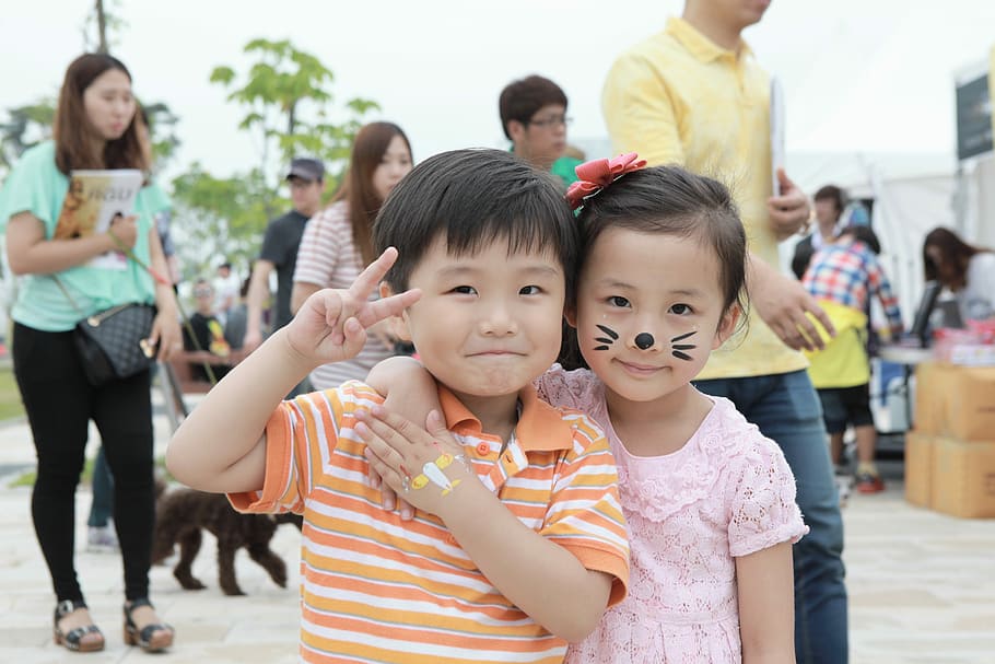 children, face painting, Children, Face Painting, air after comrade, v, child, group Of People, asian Ethnicity, girls, people