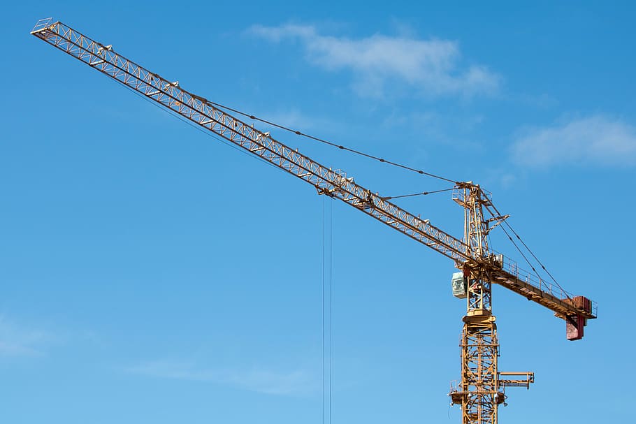 industry, tower cranes, sky, equipment, machine, corporation, carrying, driving, crane - construction machinery, machinery