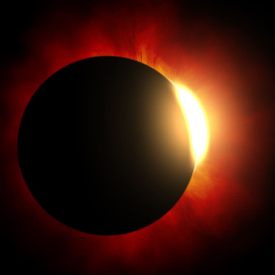 eclipse illustration, solar eclipse, sun, moon, astronomy, solar, eclipse, space, sky, star