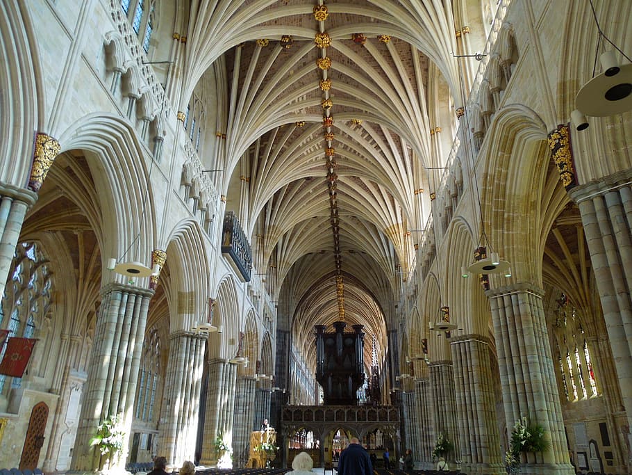 exeter, england, cathedrals, gothic, exeter cathedral, uk, united kingdom, vault, architecture, places of interest