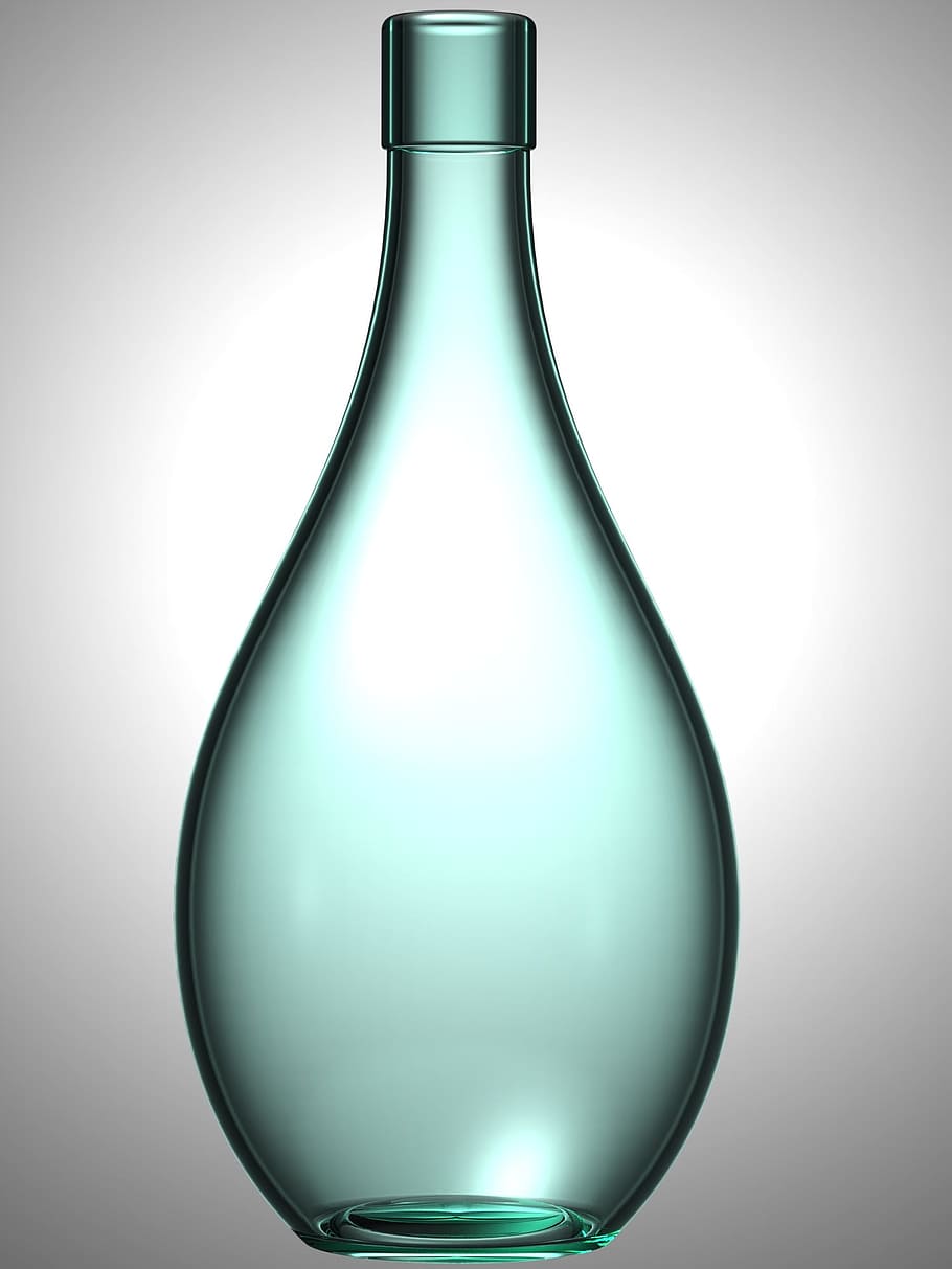 vacío, azul, botella de vidrio, botella, glas, verde, almacenamiento, disparo de estudio, vidrio - material, interior