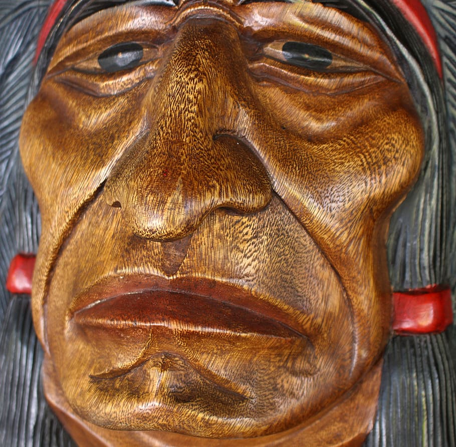 wood face, indian, wood, culture, head, nature, ethnic, natural, national, genuine