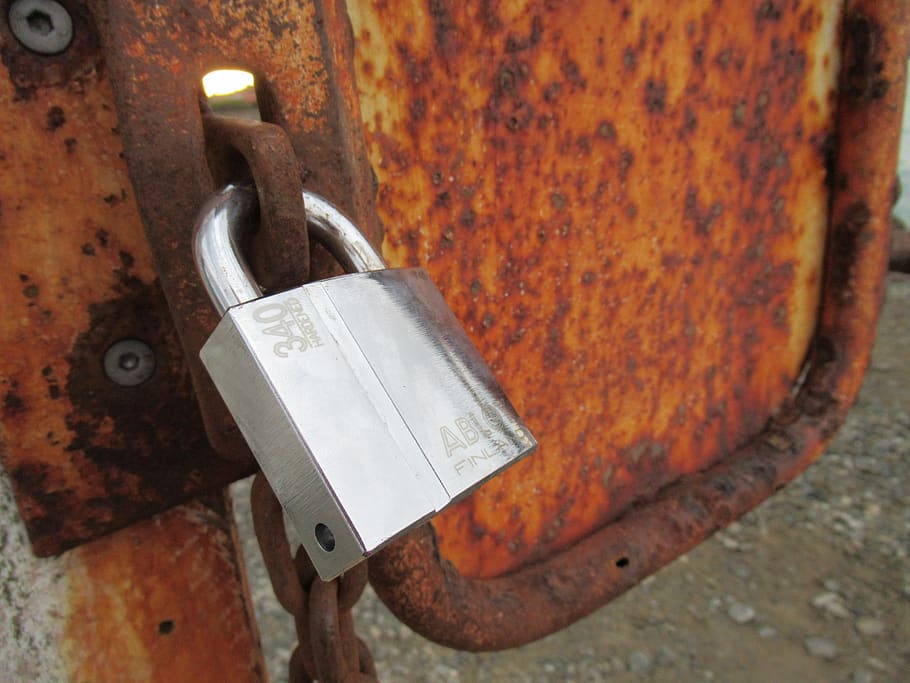 rust, old, new, metal, safe, padlock, locked, treasure, lock, protection