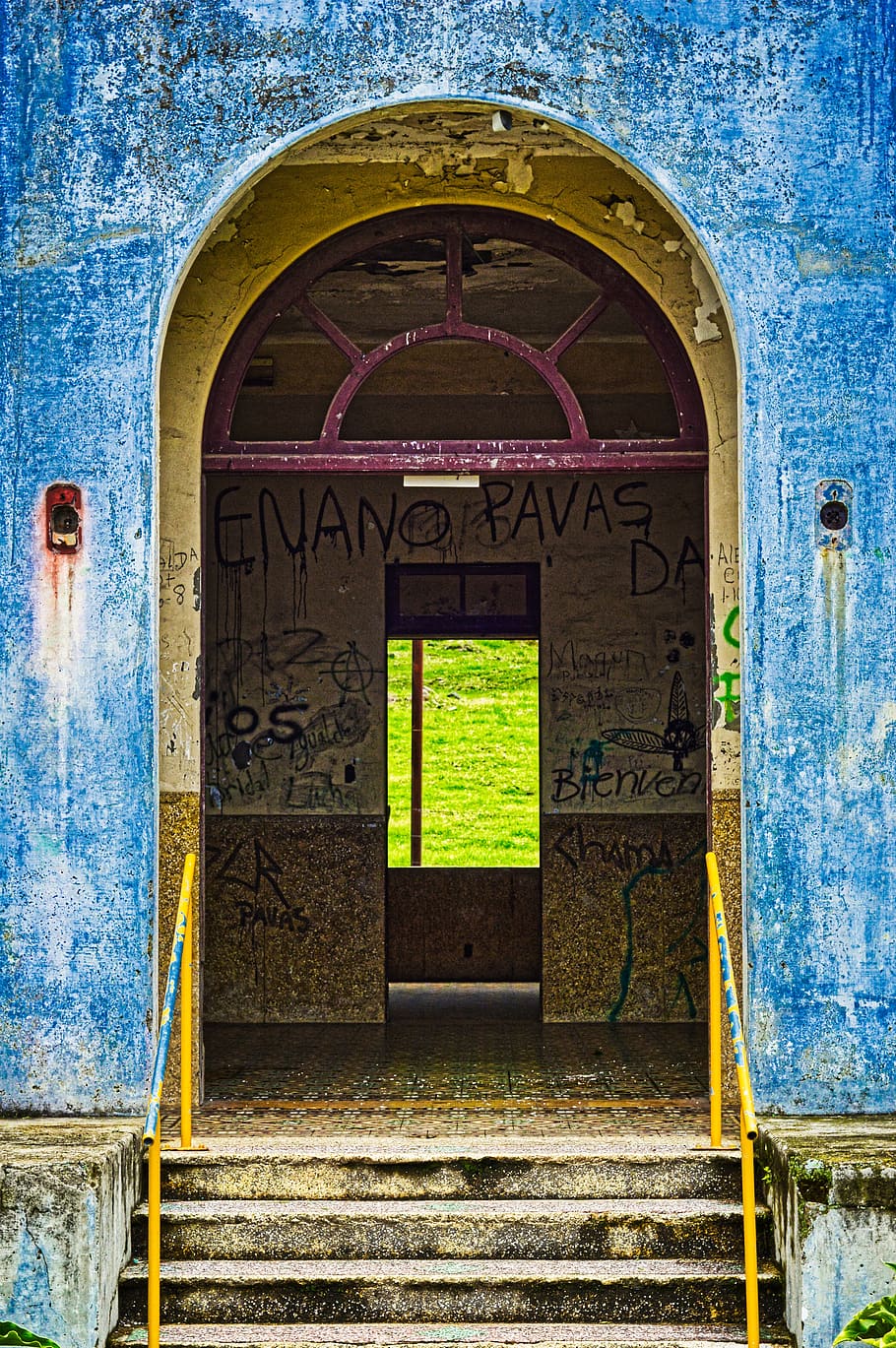 cartago, costa rica, abandoned, sanatorium duran, architecture, historical, old, forgotten, entrance, door