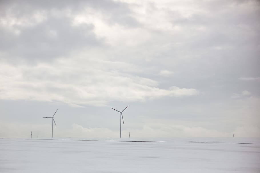 windmill, white, clouds, wind turbine, turbine, environmental conservation, renewable energy, wind power, alternative energy, fuel and power generation