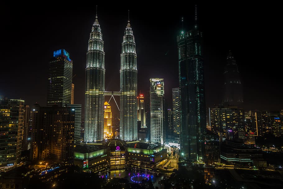 petronas twin tower, kong kuala, malasia, asia, tower, architecture, building, skyscraper, city, skyline