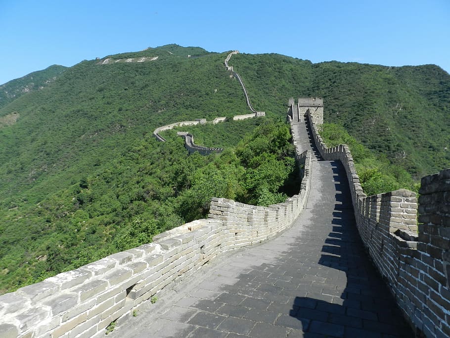 grande, parede, Grande Muralha, China, Viagens, marco, pedra, histórico, velho, arquitetura