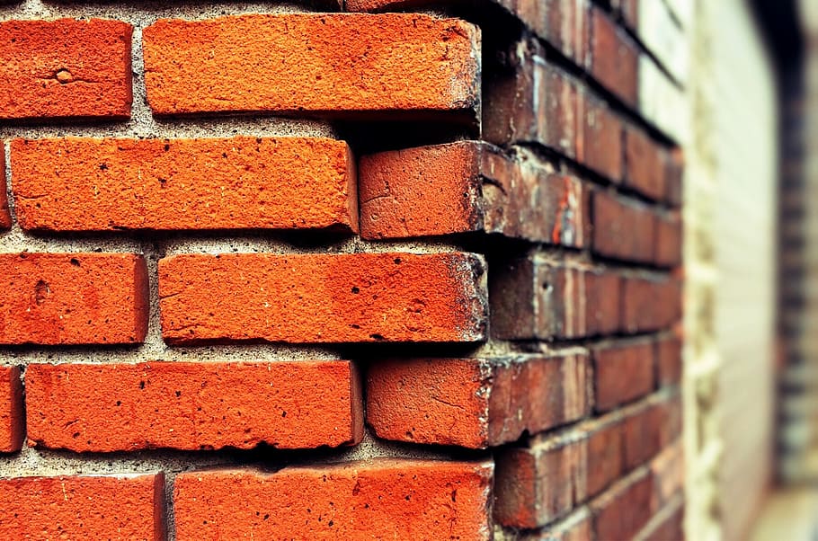 selective, focus photography, corner brick wall, brick, architecture, brick wall, building, structure, brickwork, urban