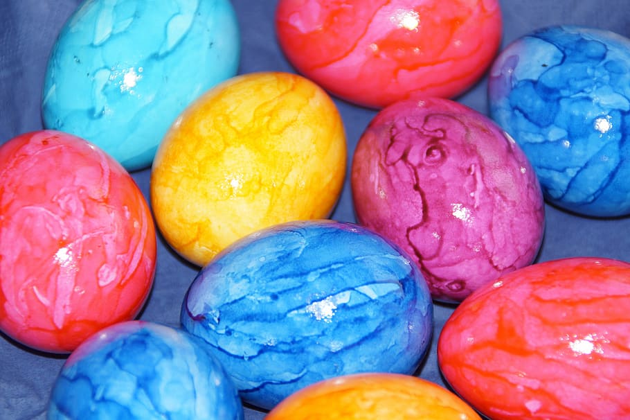 easter eggs, spring, easter bunny, basket, körbchen easter basket, egg, colorful, color, easter, happy easter