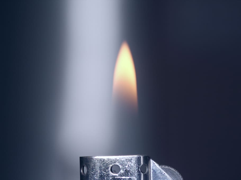 flame, lighter, fire, burning, fire - natural phenomenon, heat - temperature, single object, indoors, studio shot, close-up