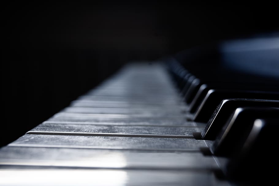 piano, instrument, keyboard, white, black, musical instrument, music, indoors, selective focus, musical equipment