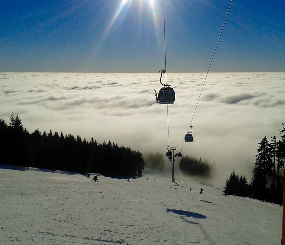 Clouds, Mountains, Winter, Fog, sky, czech republic, cloud - sky, travel, outdoors, nature