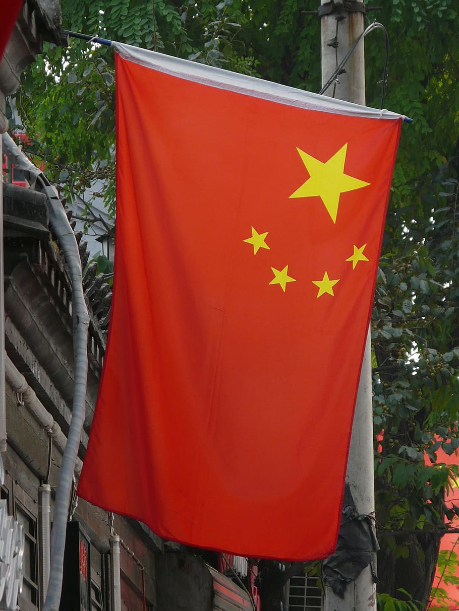 china, bandera, rojo, estrellas, nación, patriotismo, forma de estrella, día, sin gente, forma