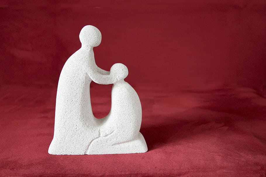 standing, human, kneeling, figurine, red, textile, blessing, bless, consolation, christianity