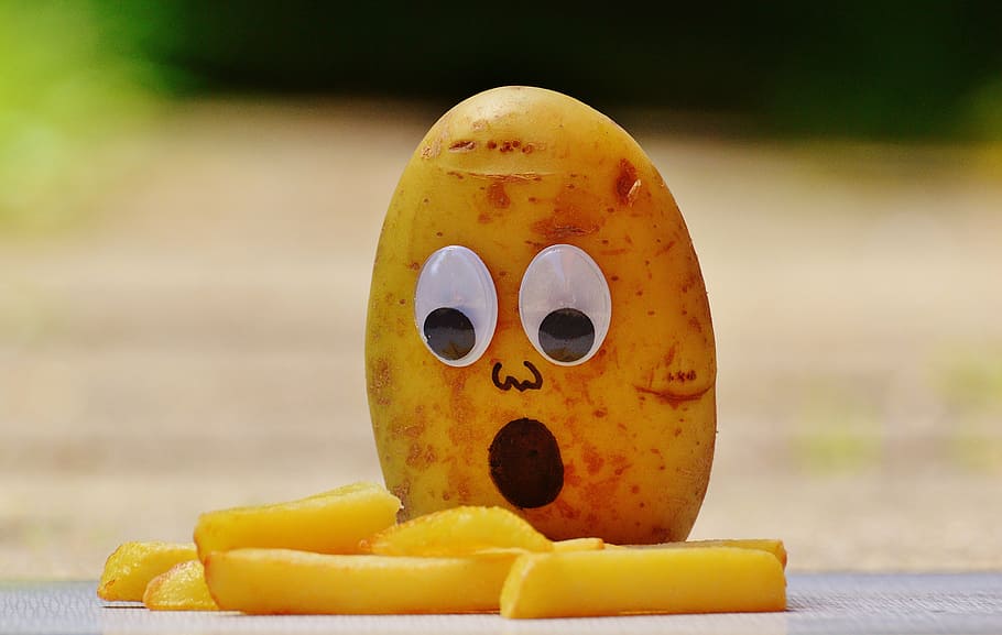 potato, googly eyes, french, fries, potatoes, mourning, funny, fun, horrified, eat