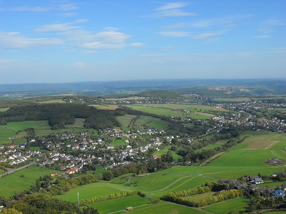 olbrück castle, sachsen, observation deck, view, landscape, eifel, panorama, nice weather, spring, brohltal