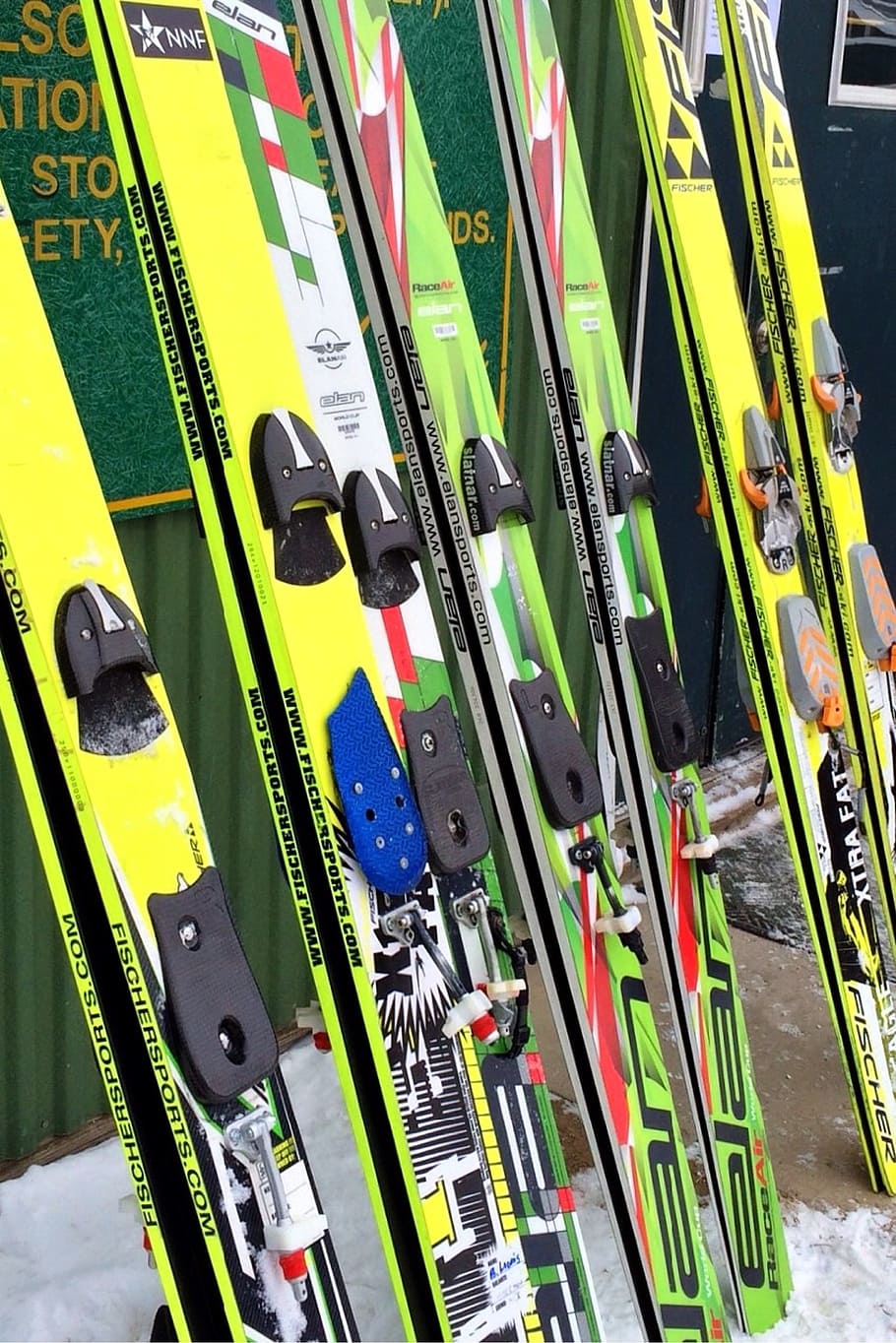 esqui, salto, inverno, neve, esporte, extremo, esquiador, montanha, ninguém, cor verde