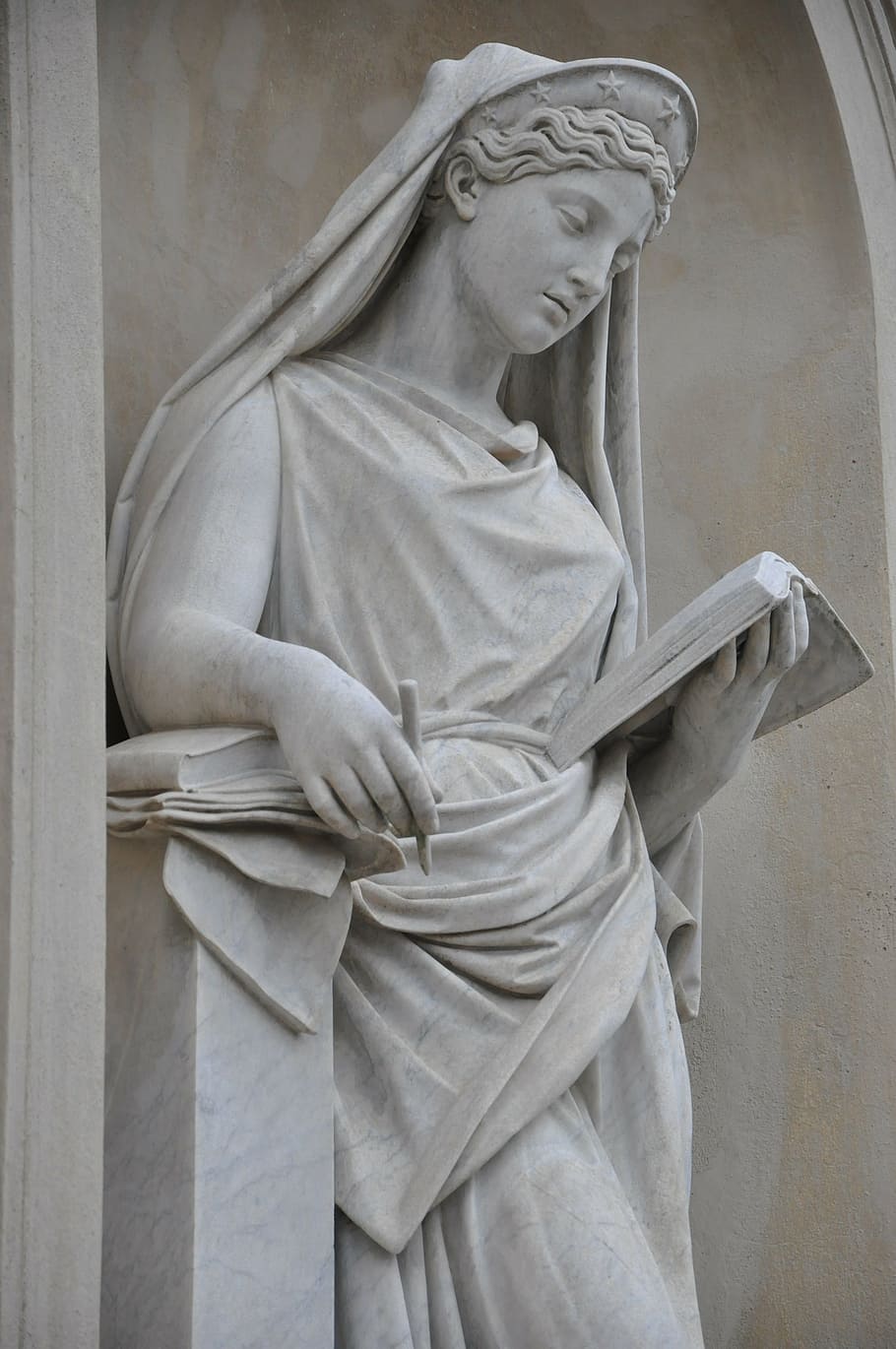 escultura, arquitectura, la estatua, monumento, mujer, zadumanie, tranquilidad, estatua, mármol, italia