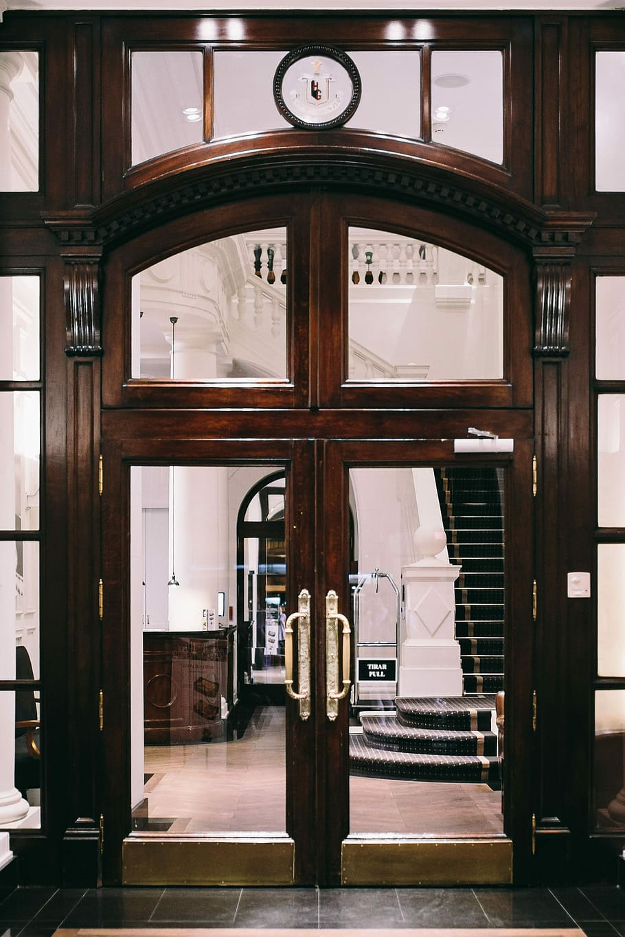 madera, puertas, Hermosa, Barcelona, ​​España, vintage, antiguo, entrada, arquitectura, puerta