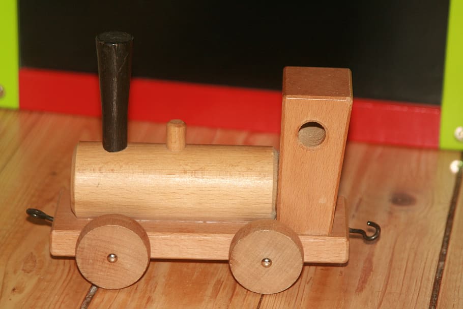 toys, wooden railway, build, play, wood, children, drive, train, locomotive, railway