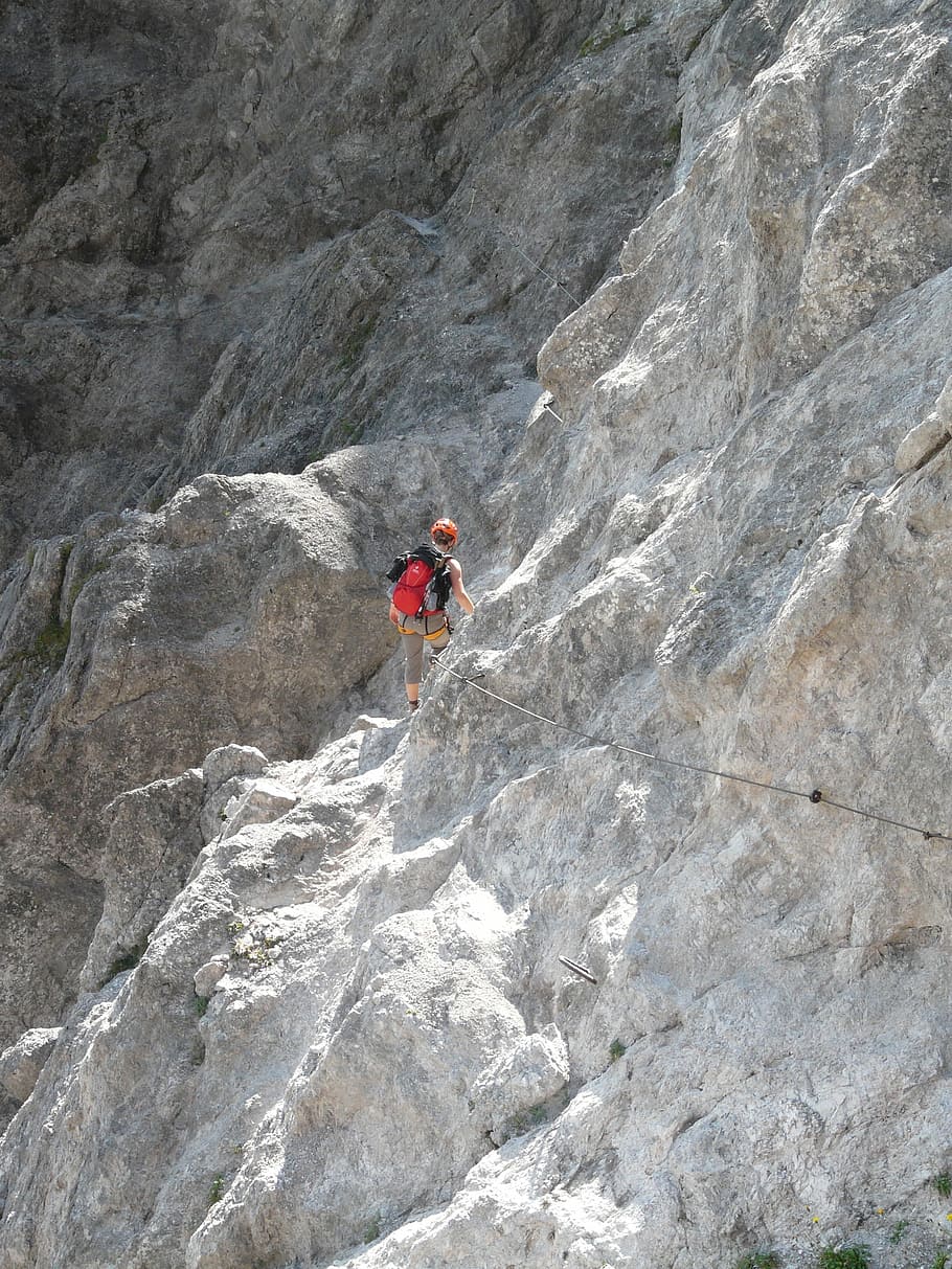 Climbing, Mountains, Stone, Rock, exposed, steep, the rope, alpine, wilderkaiser, jubilee platform