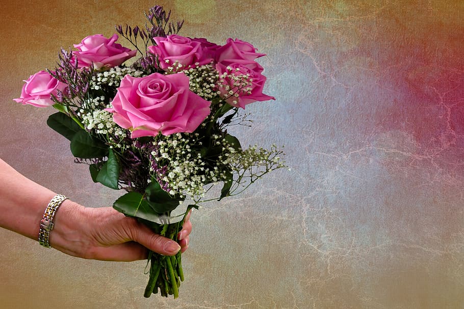 花のアレンジメント, 花, 花束, バラ, ありがとう, 誕生日, グリーティングカード, おめでとう, バレンタインデー, 挨拶