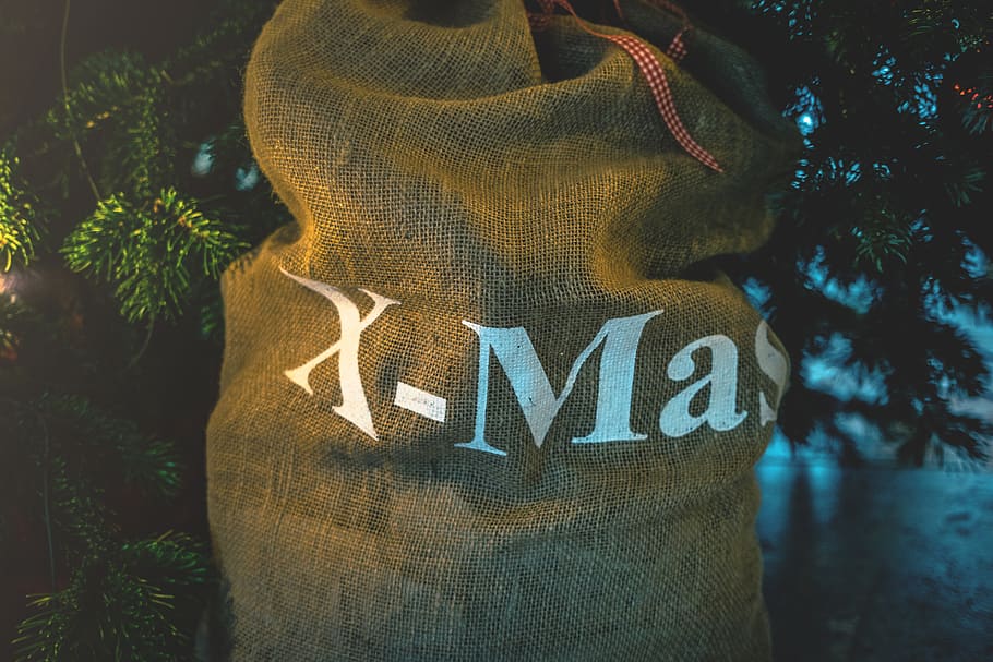 christmas, tree, bag, package, gift, text, western script, representation, day, close-up