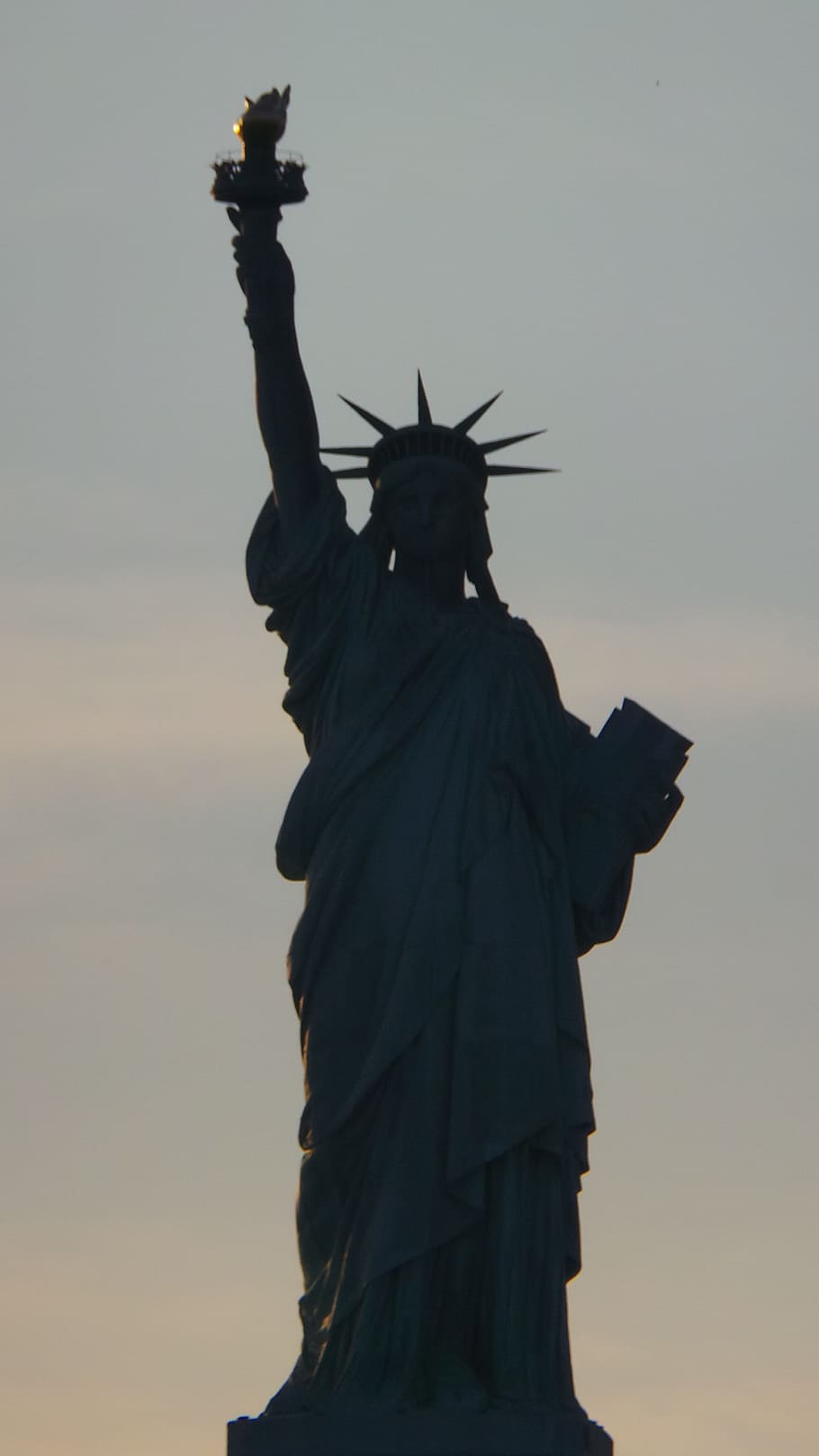 Patung Liberty, Liberty, New York, Siluet, patung, monumen, Tempat terkenal, Pulau liberty, Kota New York, langit
