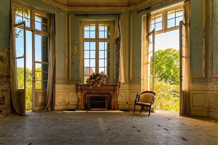 salon, space, room, interior, style, lost places, abandoned places, architecture, old, abandoned