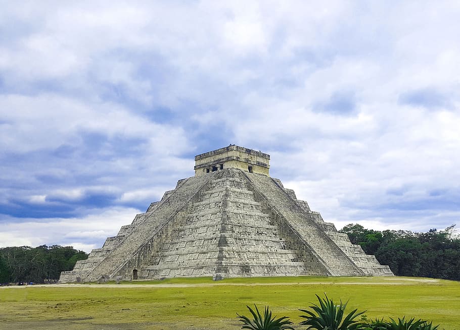 pyramid, travel, architecture, tourism, old, chichen itza, cancun, maya, mexico, archeological site